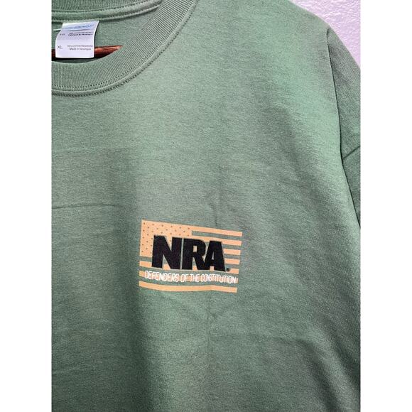 Vintage NRA Shirt 2nd Amendment Taking Any right is wrong Green Rifle Gun XL - Picture 3 of 8